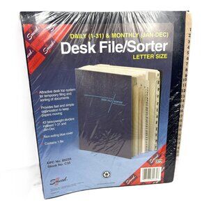 Smead Desk File Sorter Daily (1-31) + Monthly (Jan-Dec) Letter Size  #89235 NWT
